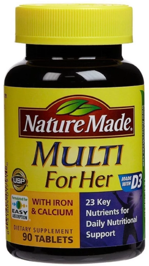 Nature Made Multi For Her with Iron & Calcium 90 ea (Pack of 2)