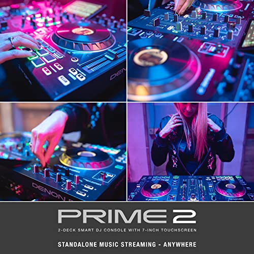 Denon DJ PRIME 4+ Standalone DJ Controller with Stem Separation on 4 Decks, Wi-Fi Streaming, Drop Sampler Mixer, 10.1