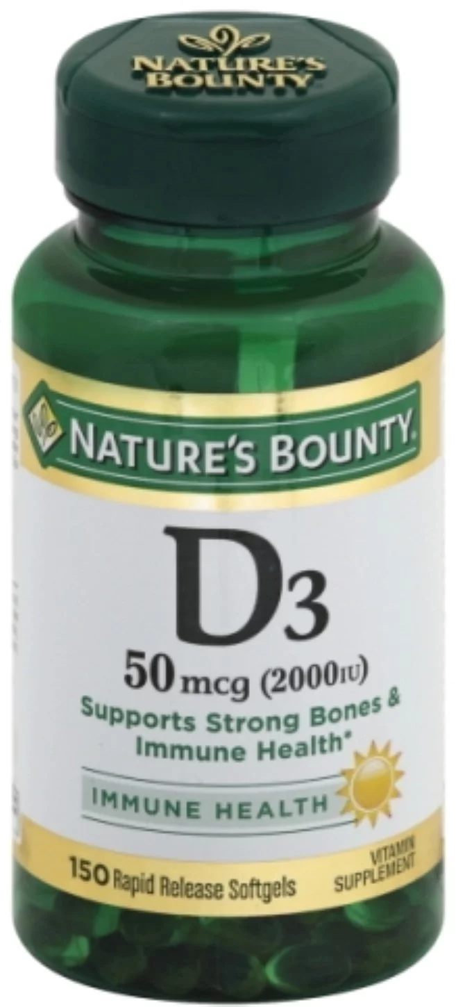 Nature's Bounty Vitamin D3 2000 IU Softgels 150 ea (Pack of 3)