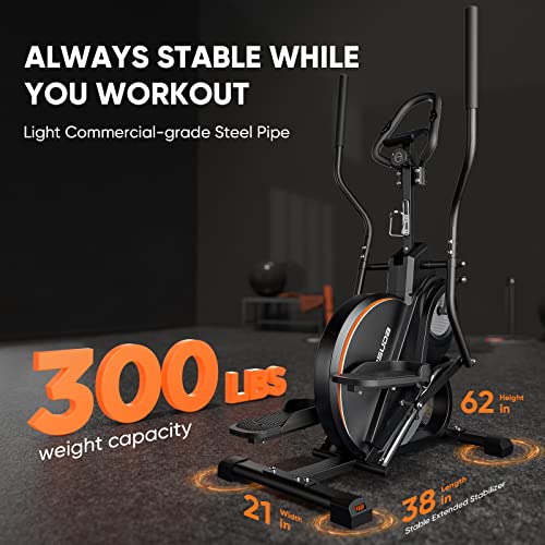 YOSUDA Pro Cardio Climber Stepping Elliptical Machine, 3-in-1 Elliptical Machine Stair Stepper Trainer, Total Body Fitness Cross Trainer with Quiet Magnetic Driving System, 16 Resistance