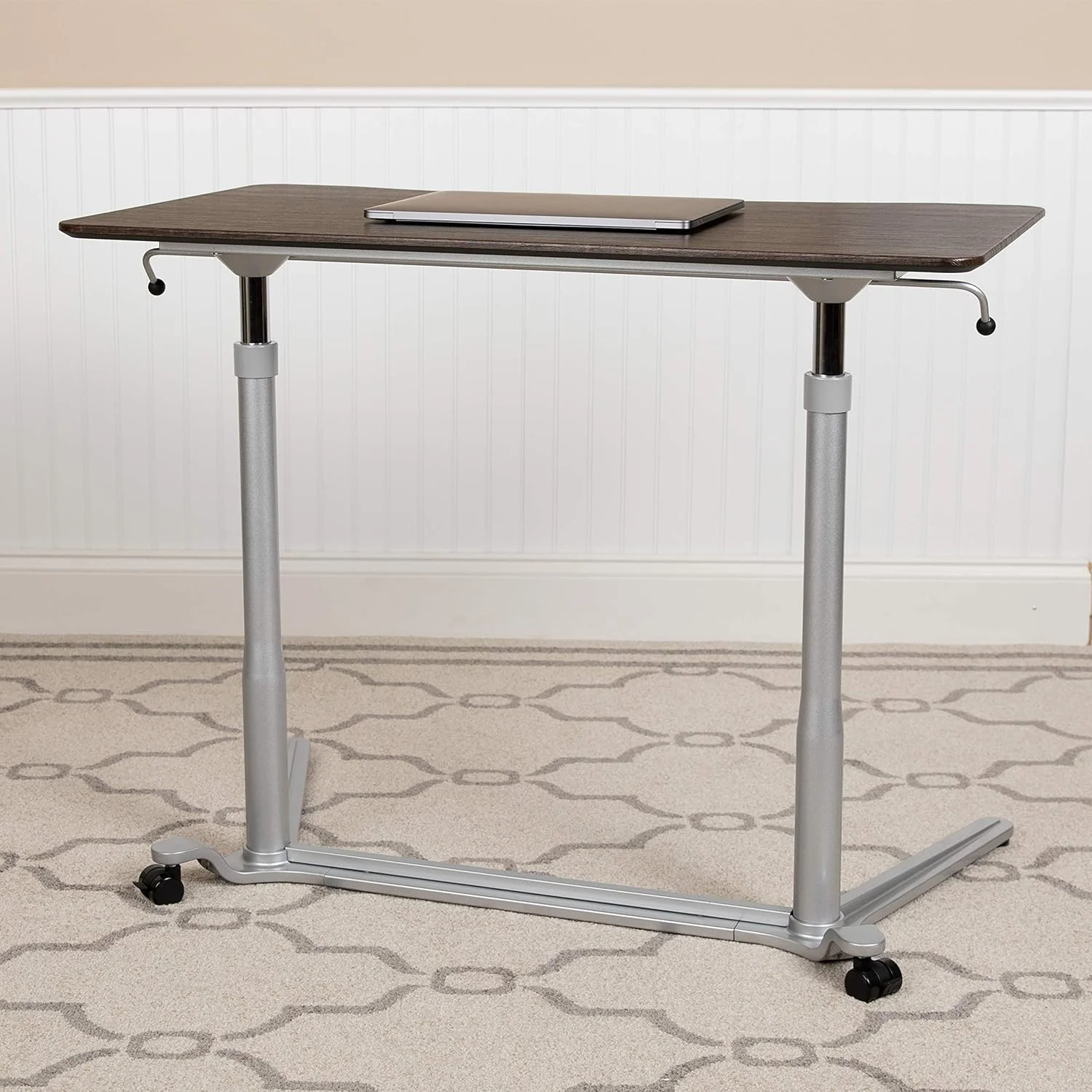 Stand-Up Wood Grain Ergonomic Computer Desk - Standing Desk