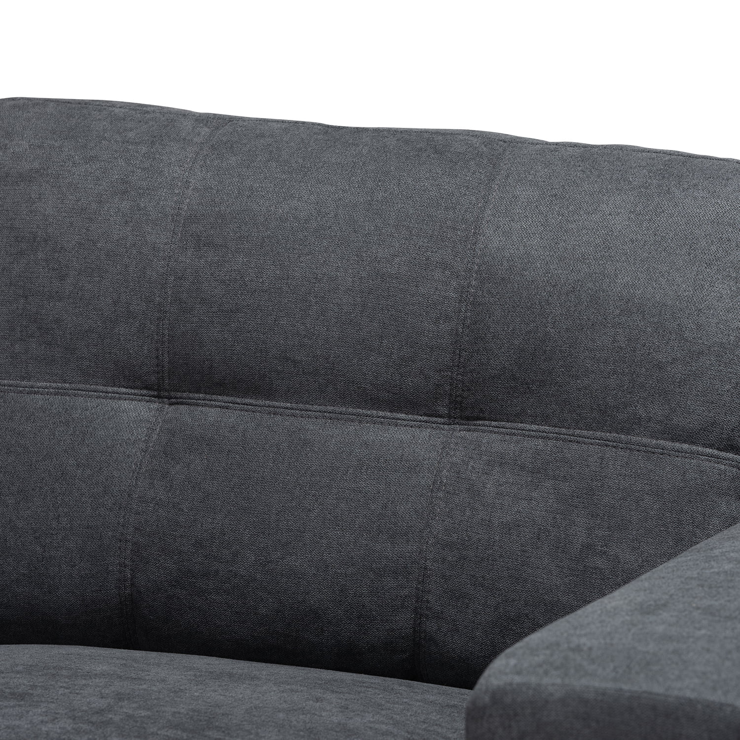 Baxton Studio Langley Dark Grey Sectional Sofa with Left Facing Chaise
