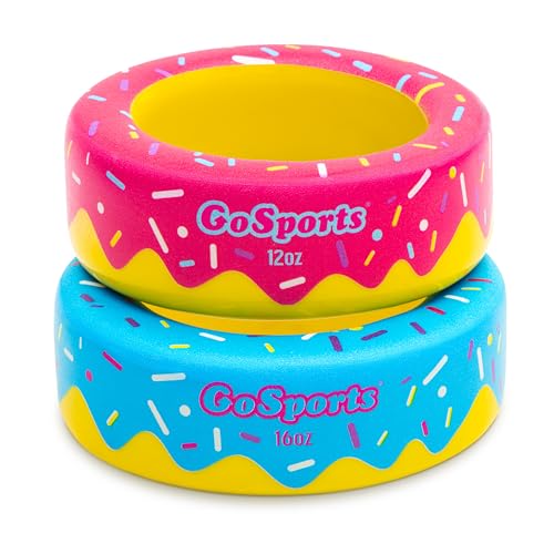 GoSports Baseball and Softball Bat Donuts - 2 Pack Baseball Drip Bat Weights - 16 oz & 12 oz