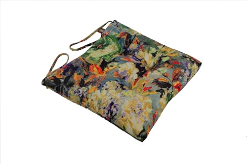 2-Pack Outdoor/Indoor Wicker Patio Seat Cushion Pad with Ties - Dining Chair Cushion, 17