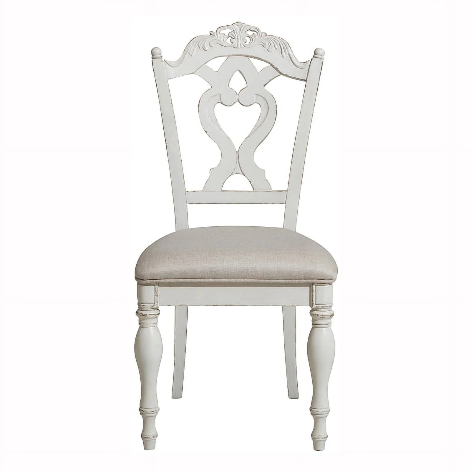 Lexicon Traditional Wood and MDF Board Writing Desk Chair in Antique White/Gray