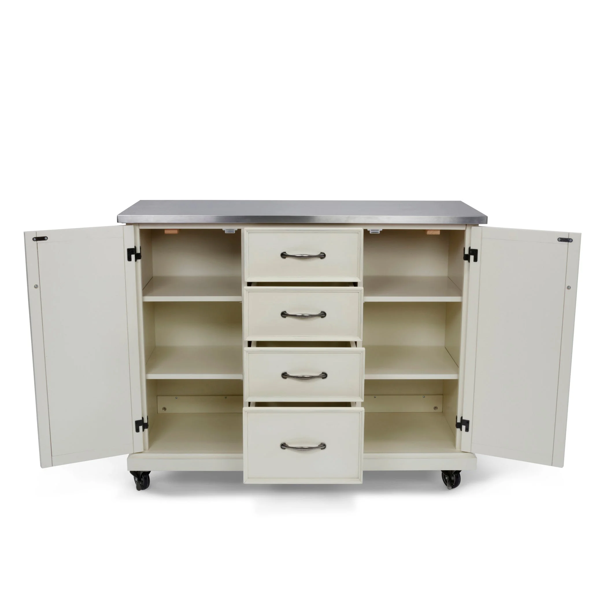 Homestyles Seaside Lodge White Wood Kitchen Cart