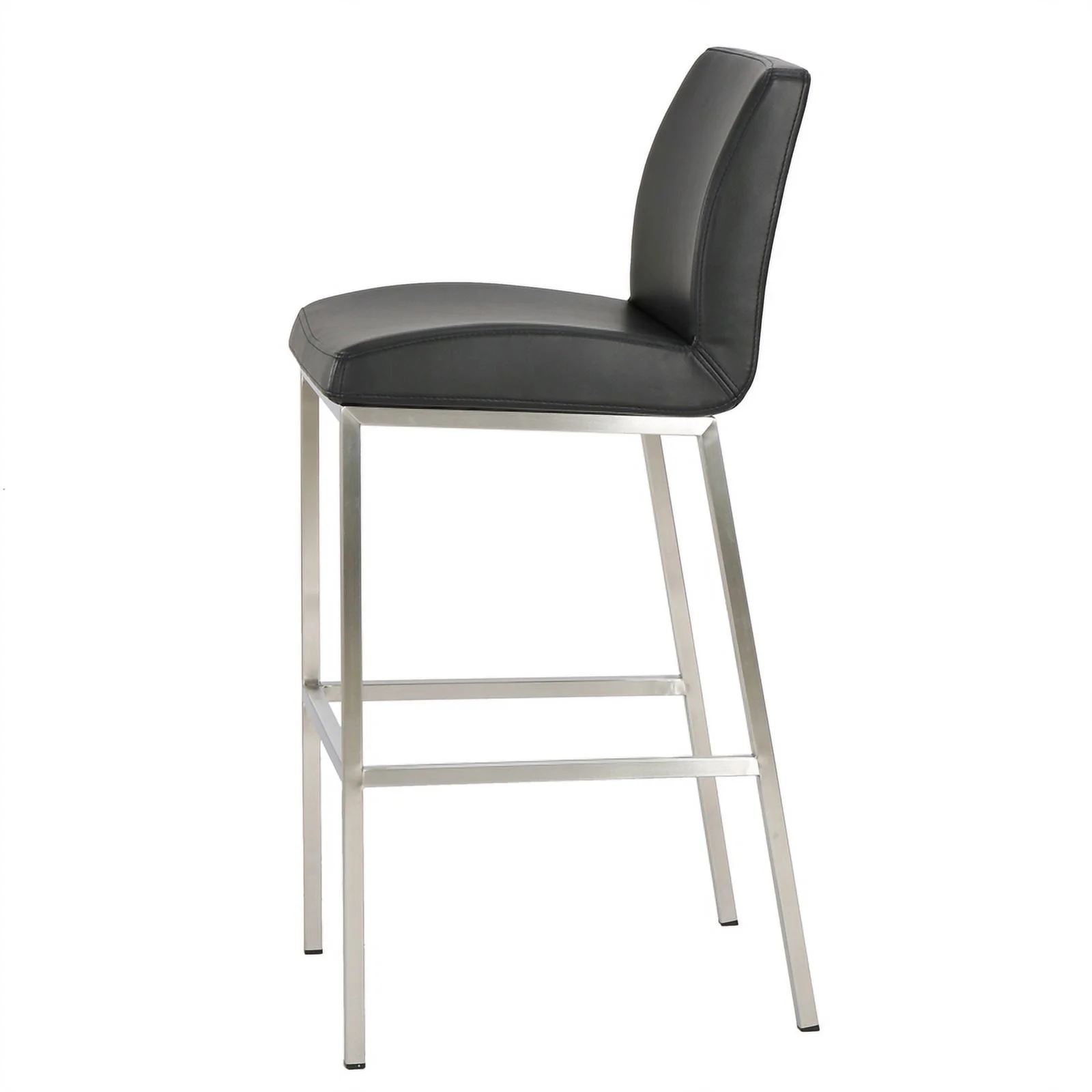 Noble House Vasos Black Leather Barstool (Set of 2)