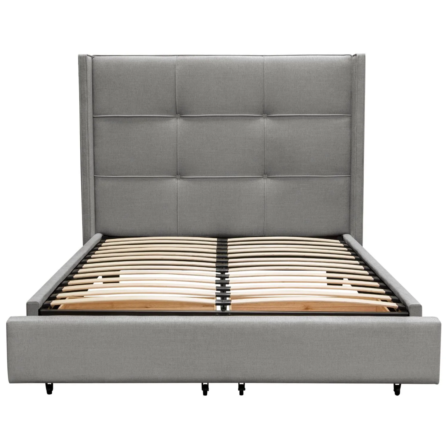 Diamond Sofa 59 in. Polyester Tufted Bed in Gray (Eastern King: 88 in. L x 86 in. W x 59 in. H)