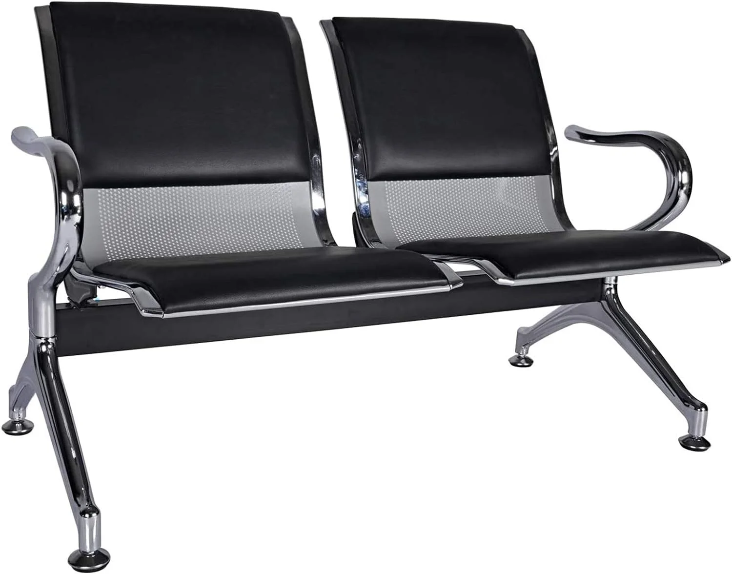 Heavy Duty PU Leather Office Guest Chairs Bank Airport Salon Waiting Area Reception Chair