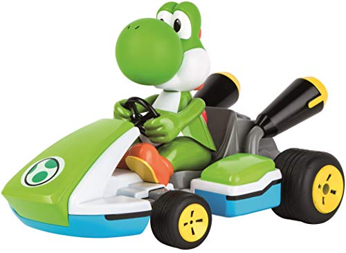 Carrera RC 370162108X Official Licensed Mario Kart Yoshi Race Kart 1:16 Scale 2.4 GHz Splash Proof Remote Control Car Vehicle with Sound and Body Tilting Action - Kid Toys