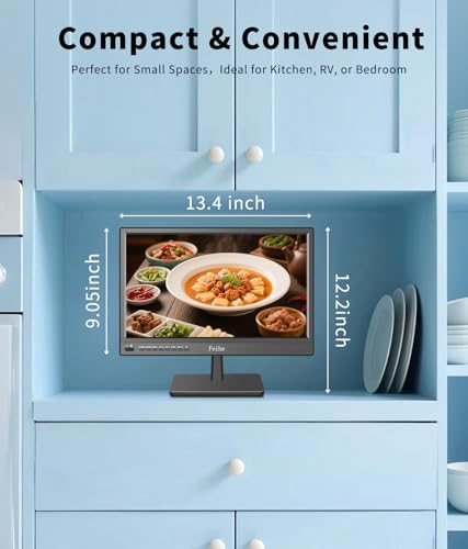 Feihe 17 inch Small Smart TV Built-in Android Operating System, HD Flat Screen Compact Smart Television for Kitchen, Home, RV Camper or On-The-Go Entertainment