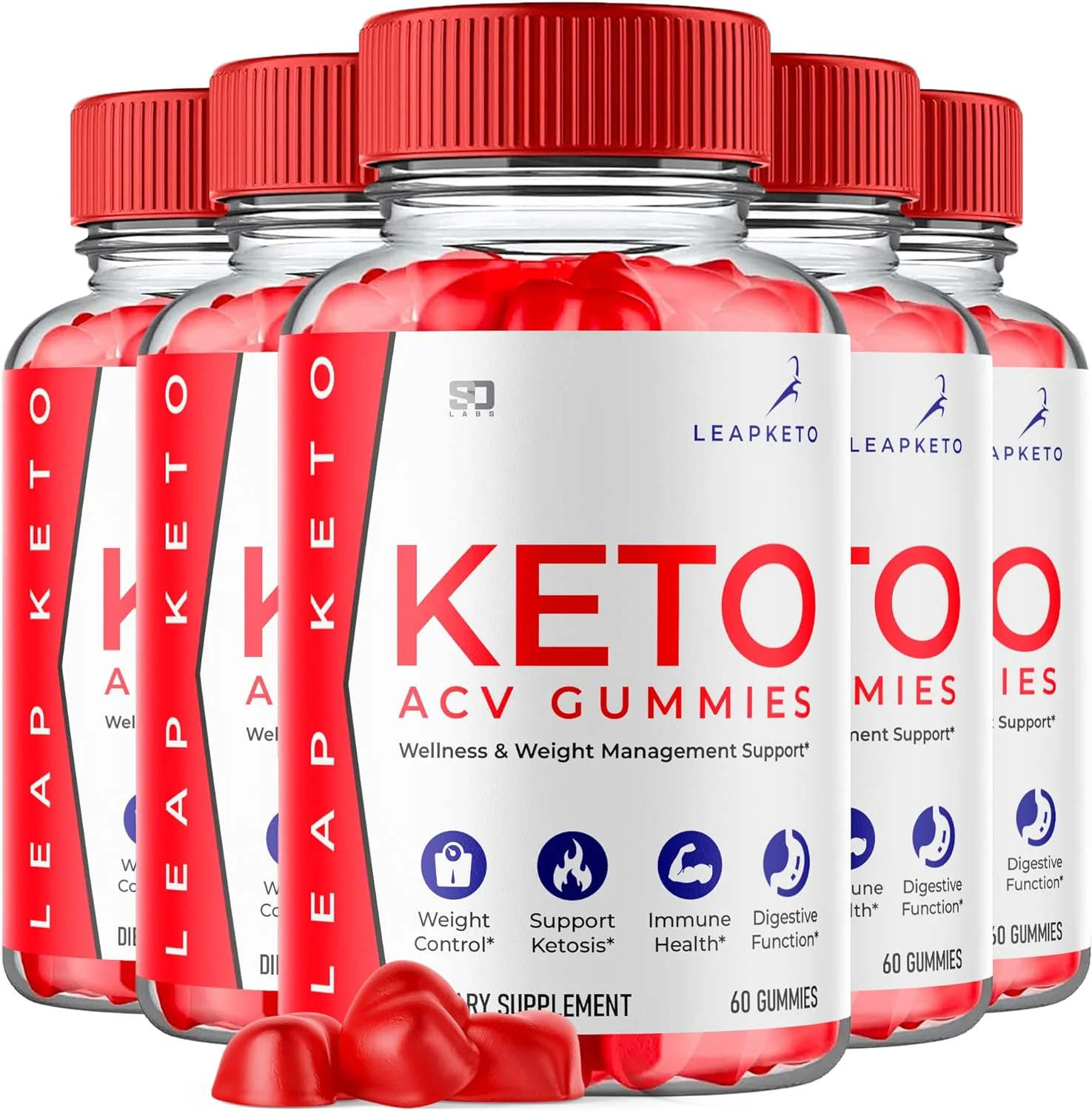 Keto Leap Keto ACV Gummies - Apple Cider Vinegar Supplement for Energy & Focus - Dietary Supplement Gummies with Apple Cider Vinegar Folate Vitamin B12 B6 Beet Root - 60 Gummies