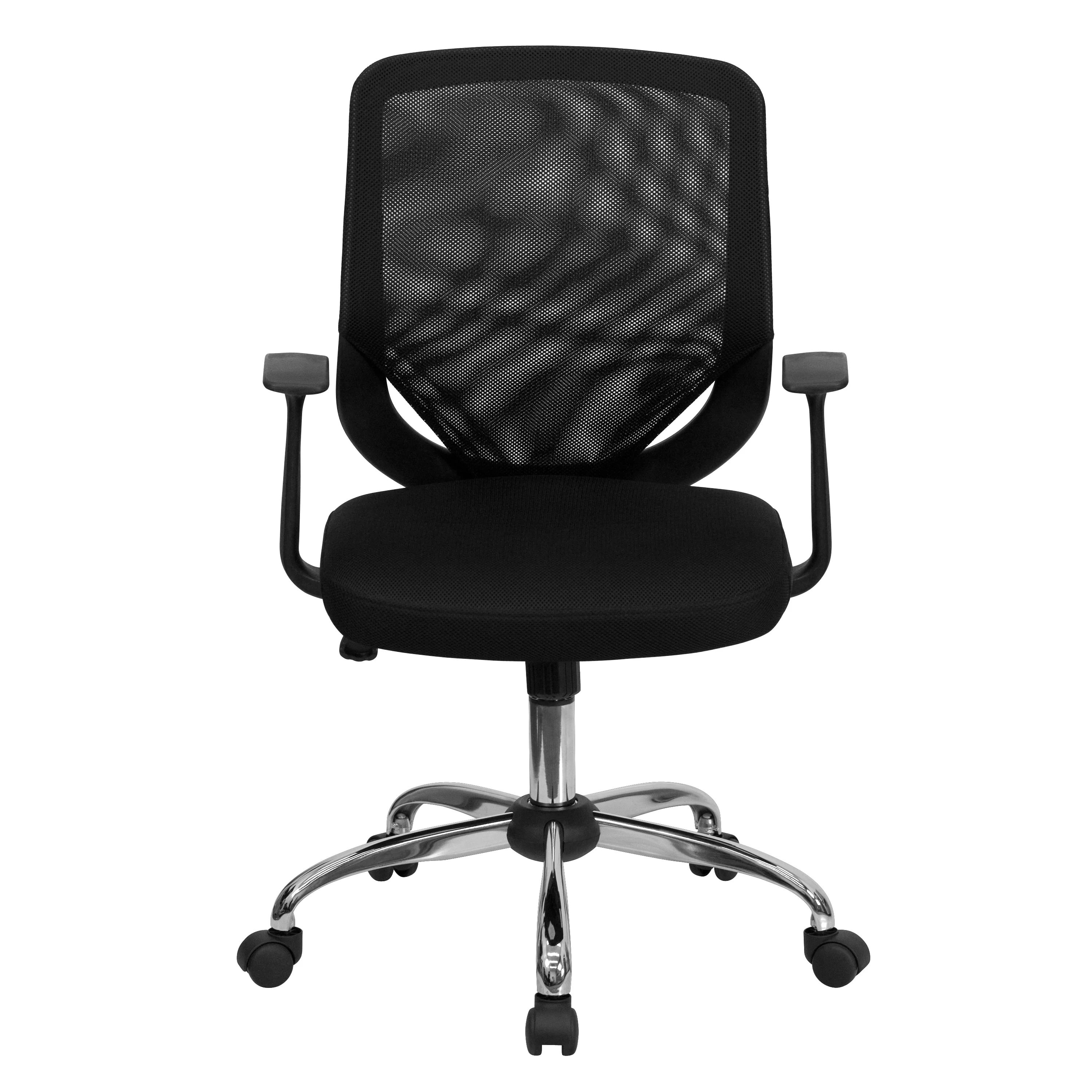 A Line Furniture Crant Black Swivel Adjustable Office Chair with Mesh Padded Seat