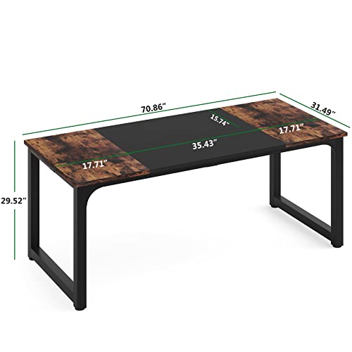 LITTLE TREE 63 Inch Large Executive Computer Office Desk, White