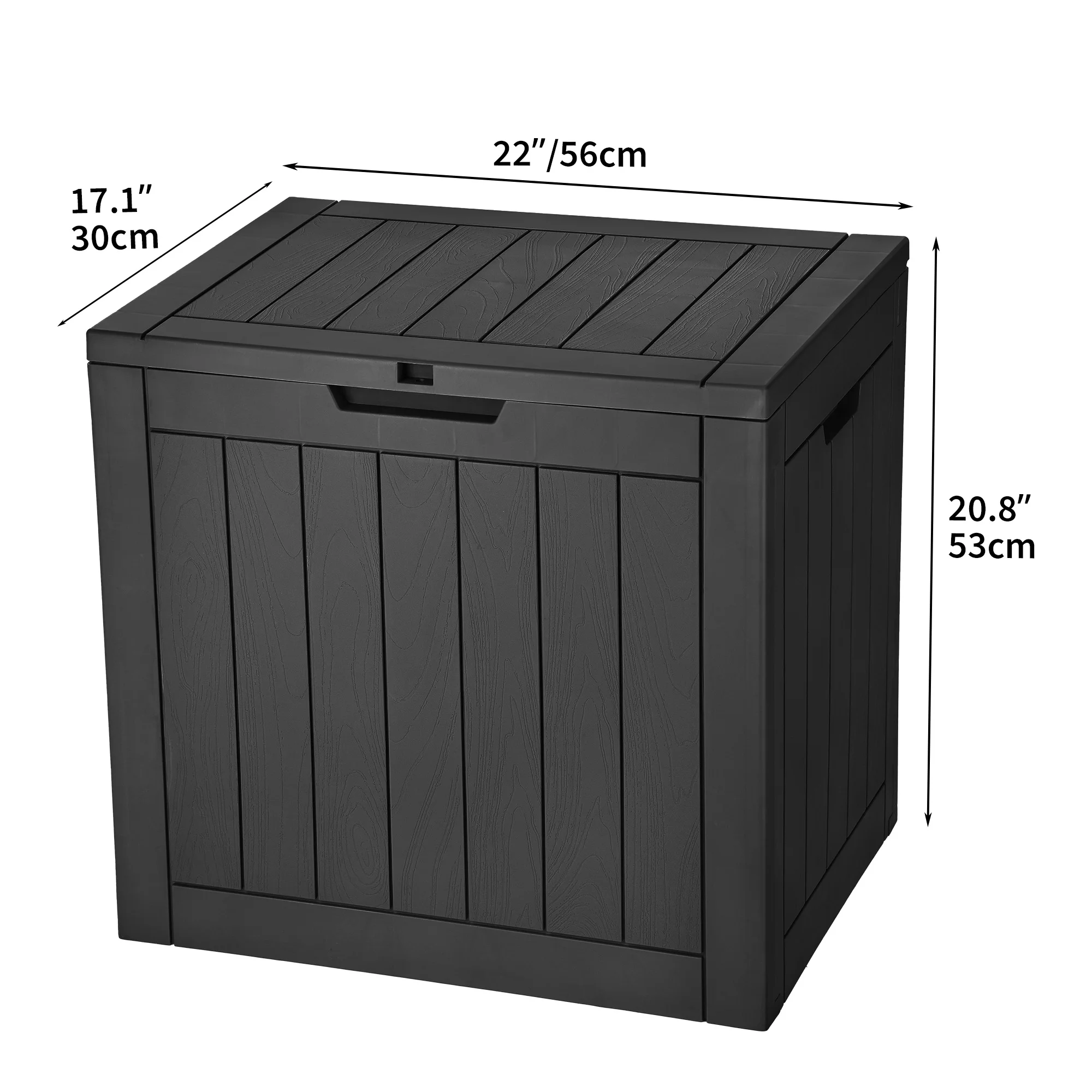 Dextrus 30 Gallon Outdoor Storage Chest, Ideal for Storing Patio Furnishings, Cushions, Garden Equipment, Durable Waterproof Resin with Secure Locking Lid and Convenient Side Handles (Black)