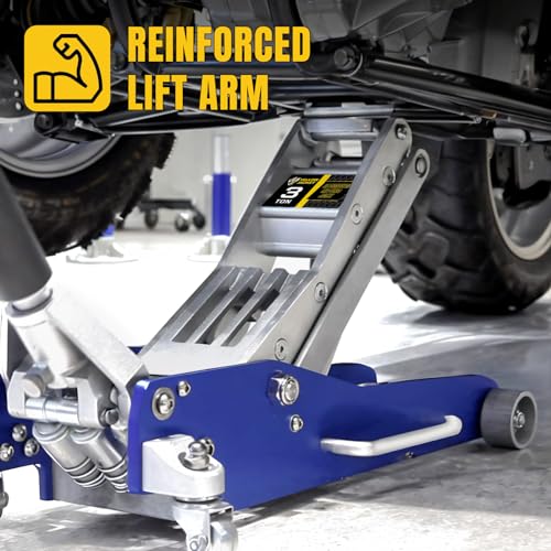 YELLOW JACKET 3 Ton Floor Jack Full Aluminum Ultra Lightweight Quick Rise Racing Floor Car Jack with Dual Pump Fast Lifting Low Profile Jack for Vehicle,6600 lbs Capacity