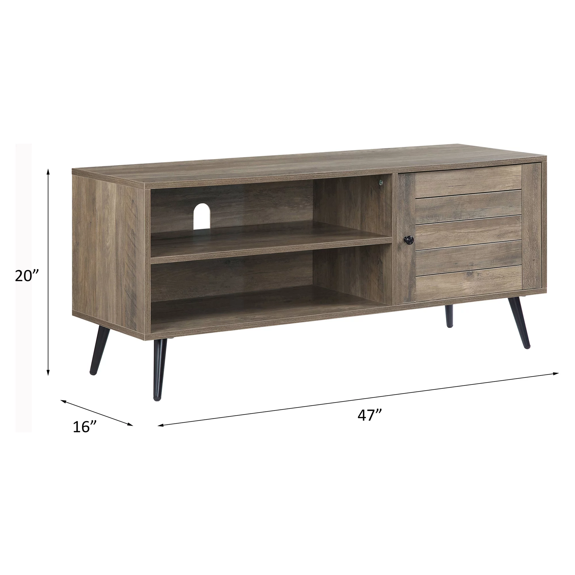 ACME Baina II TV Stand in Rustic Oak & Black Finish
