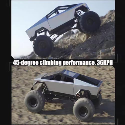 Big Remote Control Car Electric Pickup Truck High Speed RC Cars Alloy Body 1:12 Metal Car 2.4 GHz 25KPH -4WD All Terrain RTR Aluminum Shock Climbing 25° Angles Sound&Light Effect Truck 4.4LB 20IN