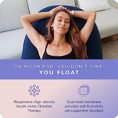 Moon Pod Crescent Backrest for Bean Bag Chair for The Family - Zero-Gravity Ergonomic Pillow for Neck & Back Support w/Micro-Bead Filling (Gray)