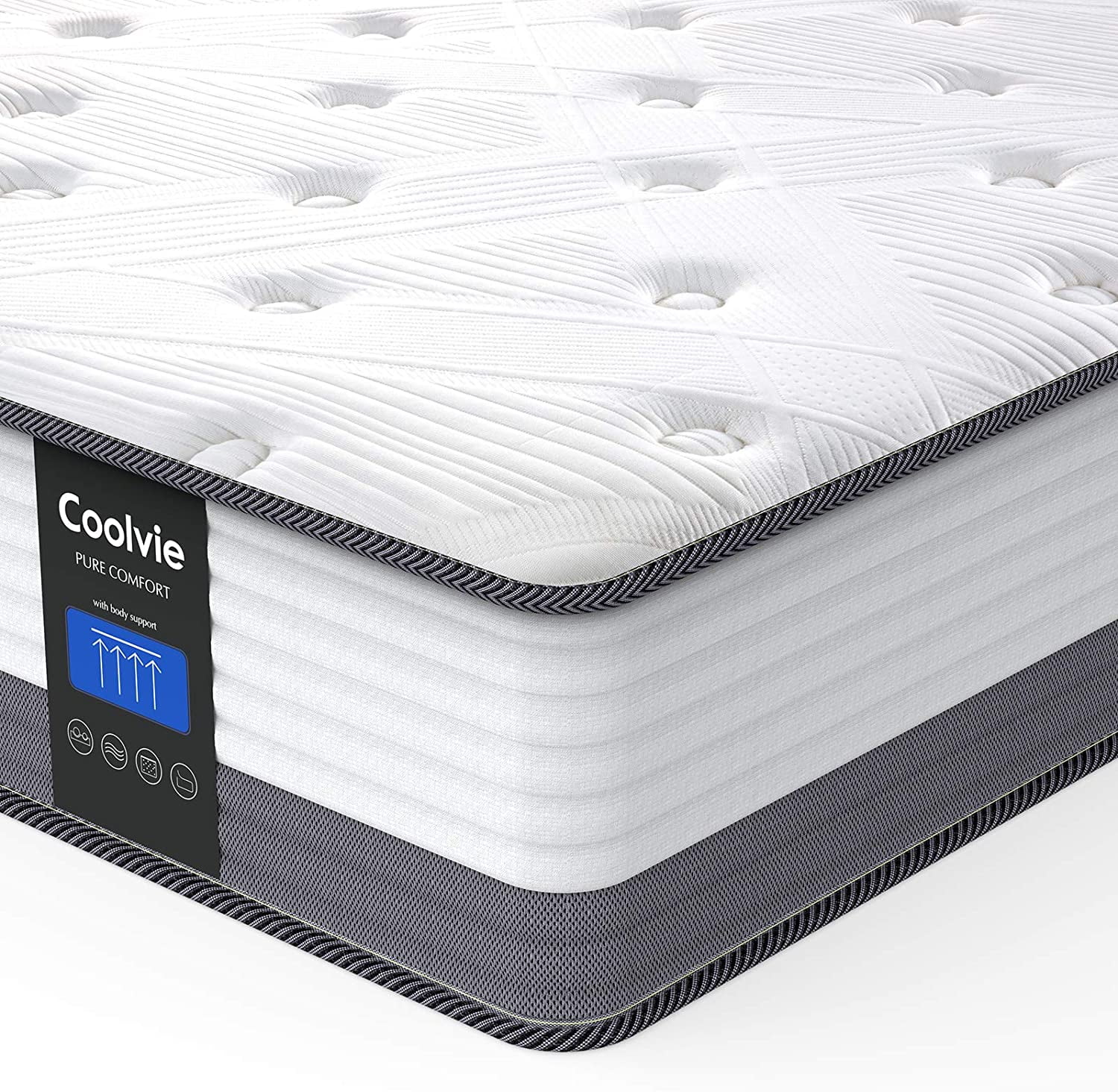 Full Mattress, Coolvie 10 Inch Full Size Gel Memory Foam Hybrid Mattress
