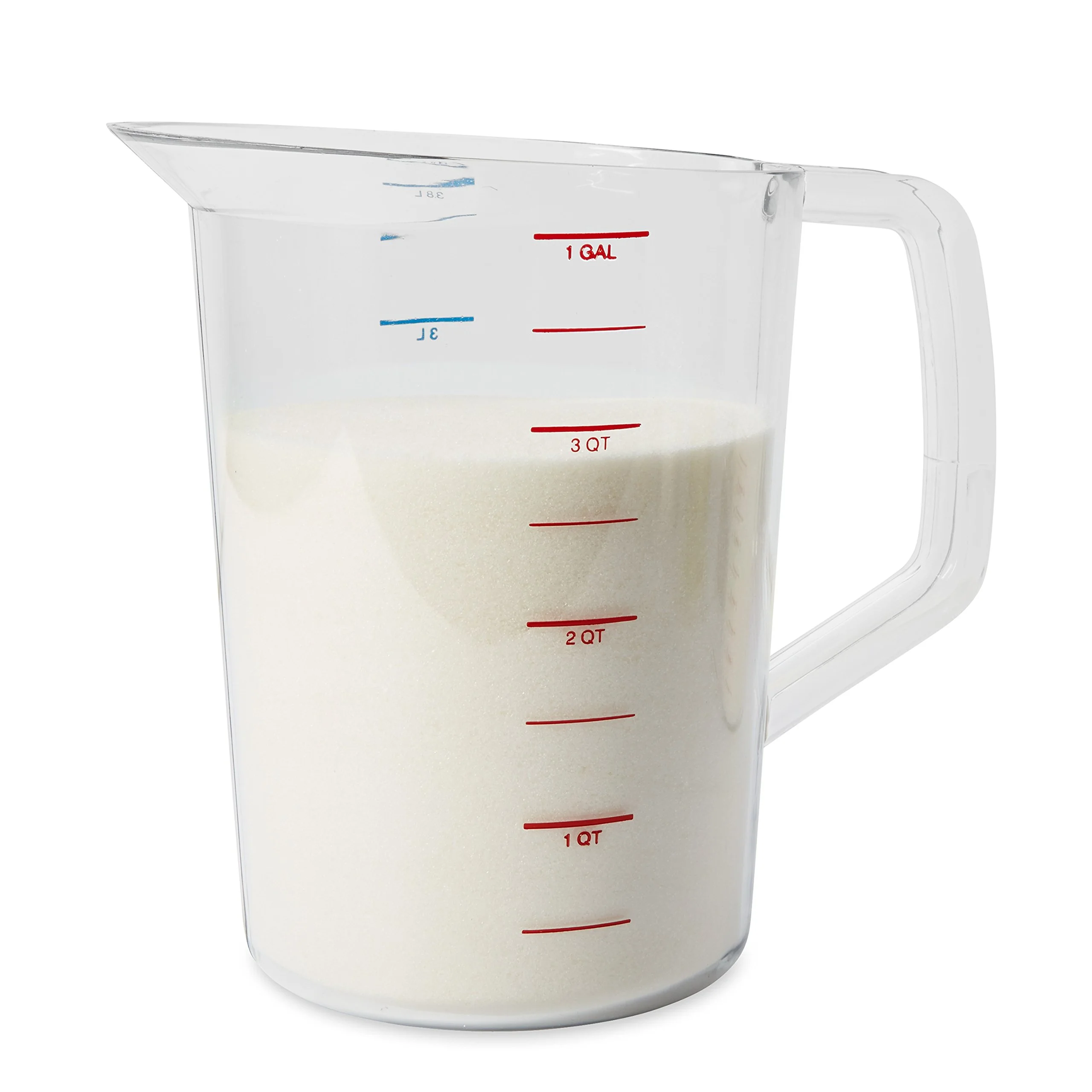 Rubbermaid Commercial Products Bouncer Clear Measuring Cup, 16-Cup/4-Quart, Clear, Strong Food Grade, For use with -40-degree F to 212-degree F, Easy Read for Liquid/Dry Ingredients while Cooking