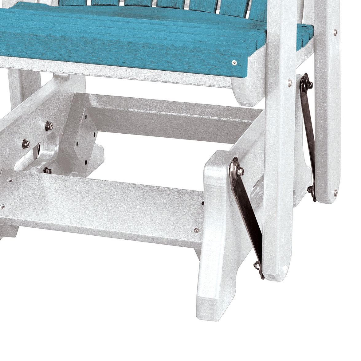 OS Home and Office Furniture Resin Double Glider w/Center Table in White/Blue