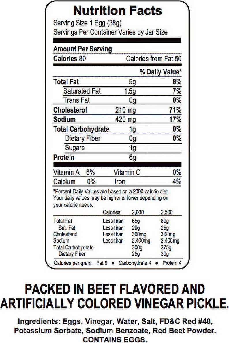 Herb's Pickled Eggs Half gallon 32oz