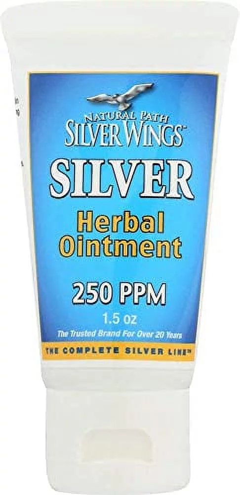 Natural Path Silver Wings Colloidal Silver 500PPM 16Oz + Herbal Ointment 250PPM
