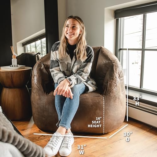 Big Joe Milano Lenox Denim Cobalt Beanbag Chair