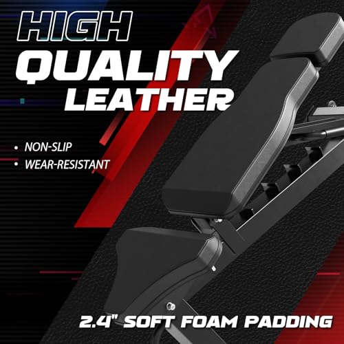 Mikolo Smith Machine, 2200lbs Squat Rack with LAT-Pull Down System & Cable Crossover Machine, Training Equipment with Leg Hold-Down Attachment