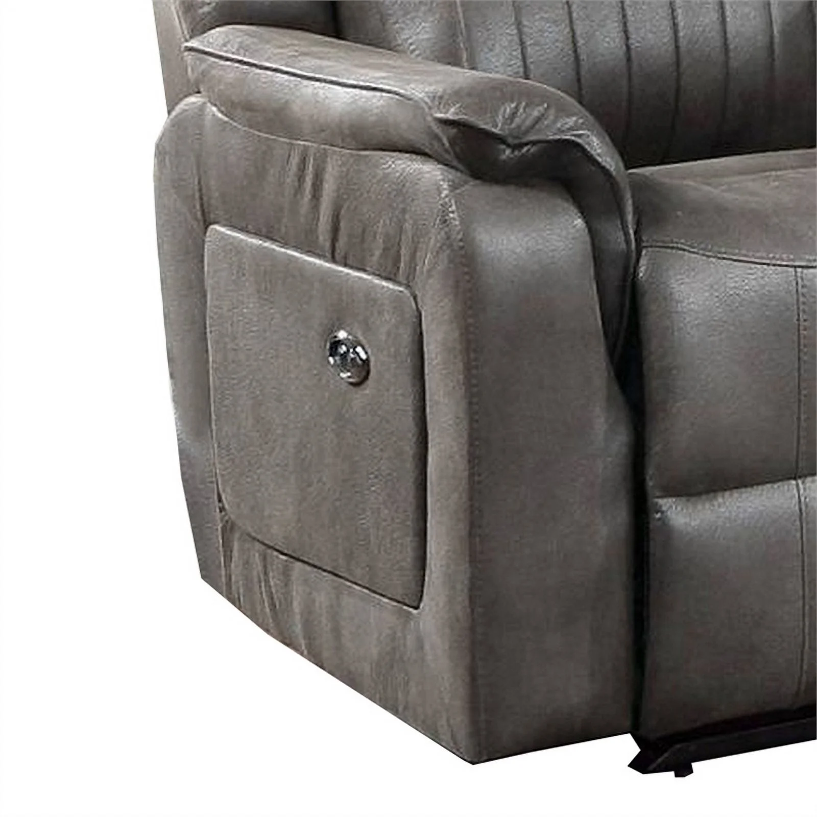 Fabric Manual Loveseat with 2 Cupholders and Console, Gray