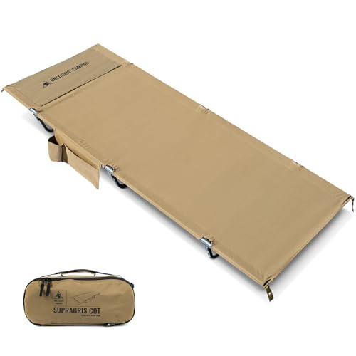 OneTigris SUPRAGRIS Camping Cot, Support Up to 400lbs, Lightweight Comfortable Folding Bed for Camping, Hiking, Backpacking, Travel, Car Trips, Office Nap