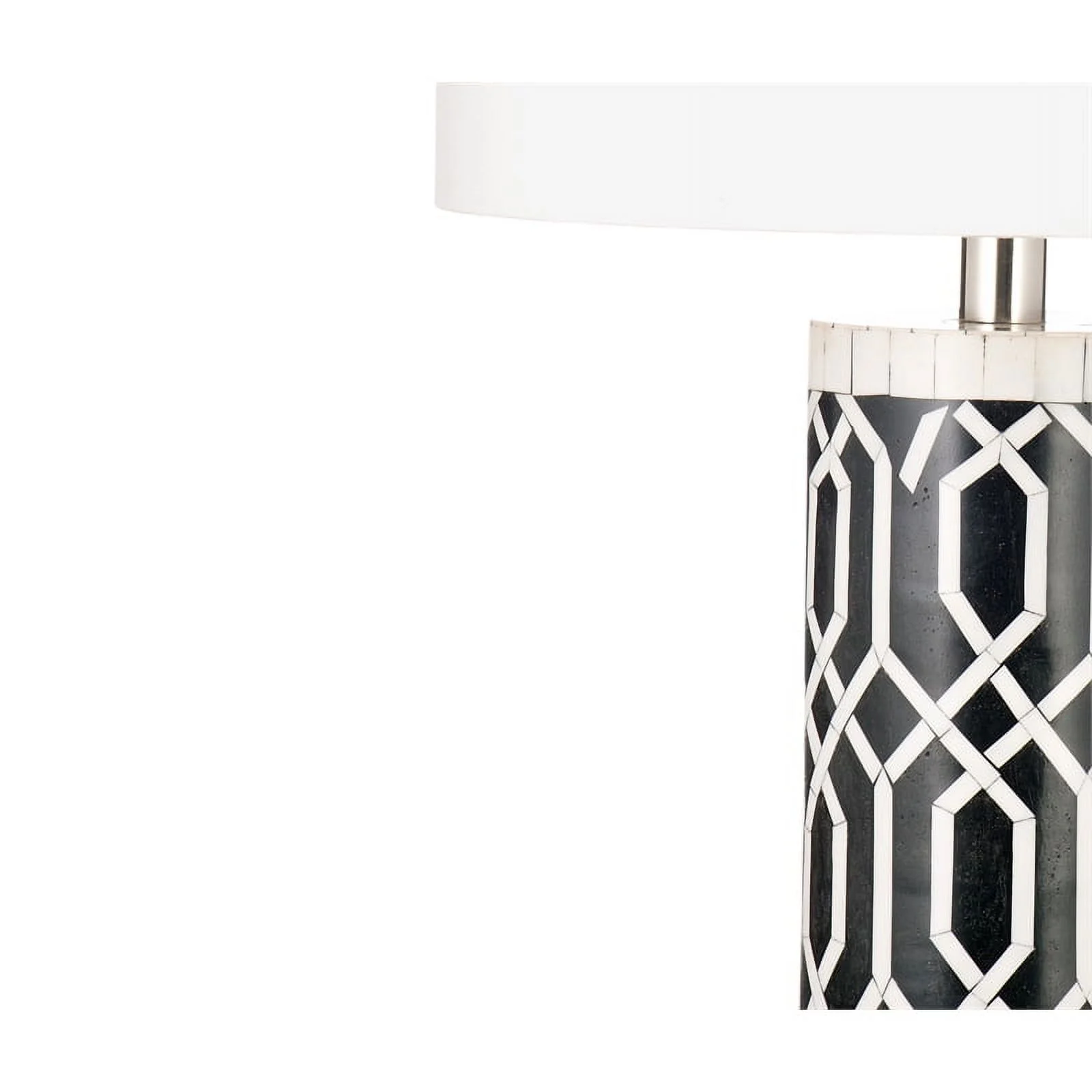 Baaker Table Lamp in Black and White Resin and Bone