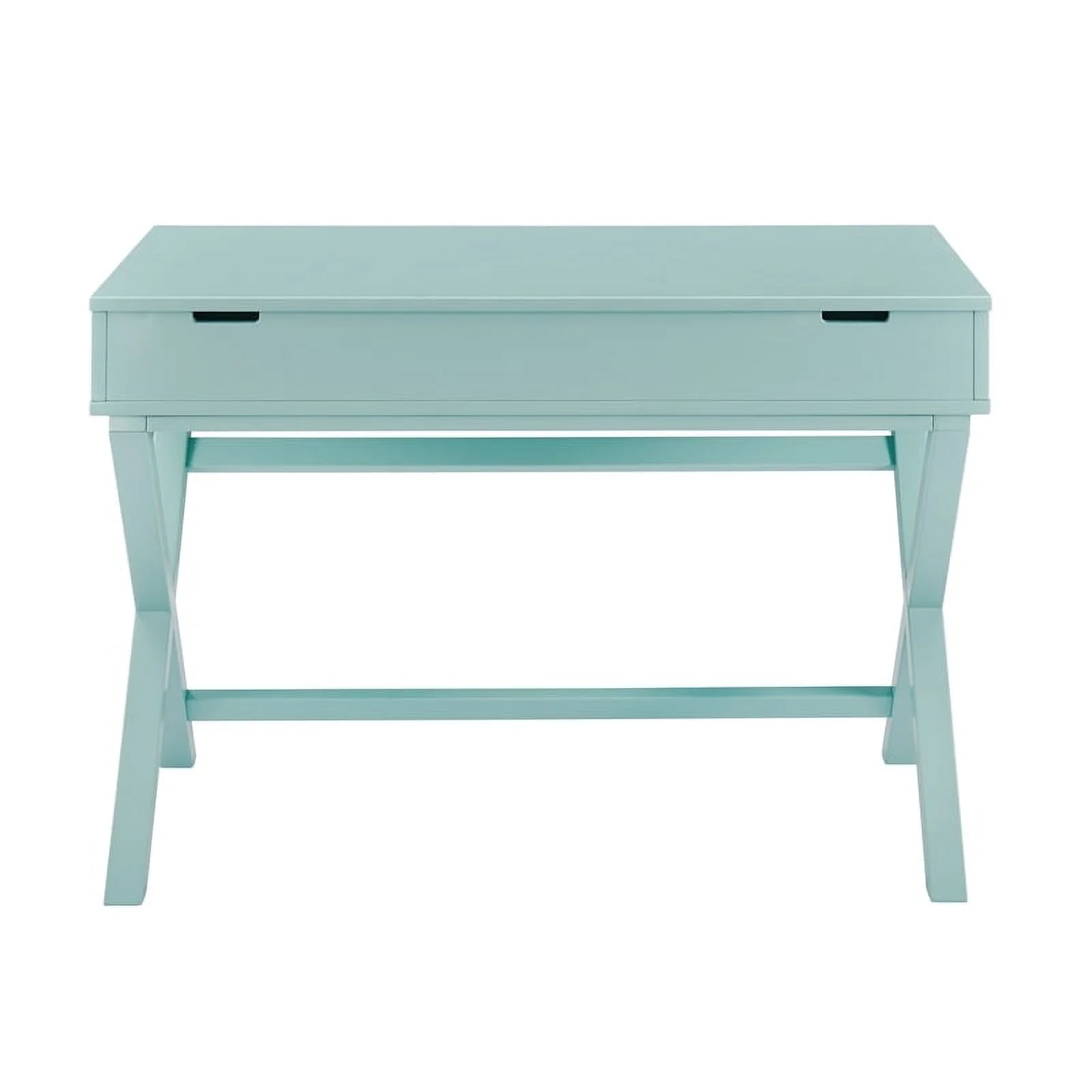 Riverbay Furniture Transitional Wood Lift Top Stand Up Desk in Turquoise Blue