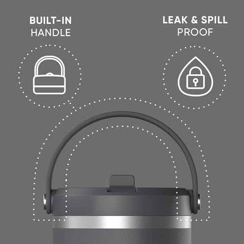 Hydrapeak Nomad 24 oz Tumbler with Handle and Straw Lid, Leakproof, Double Insulated, 24oz Cup Stainless Steel (Blush)