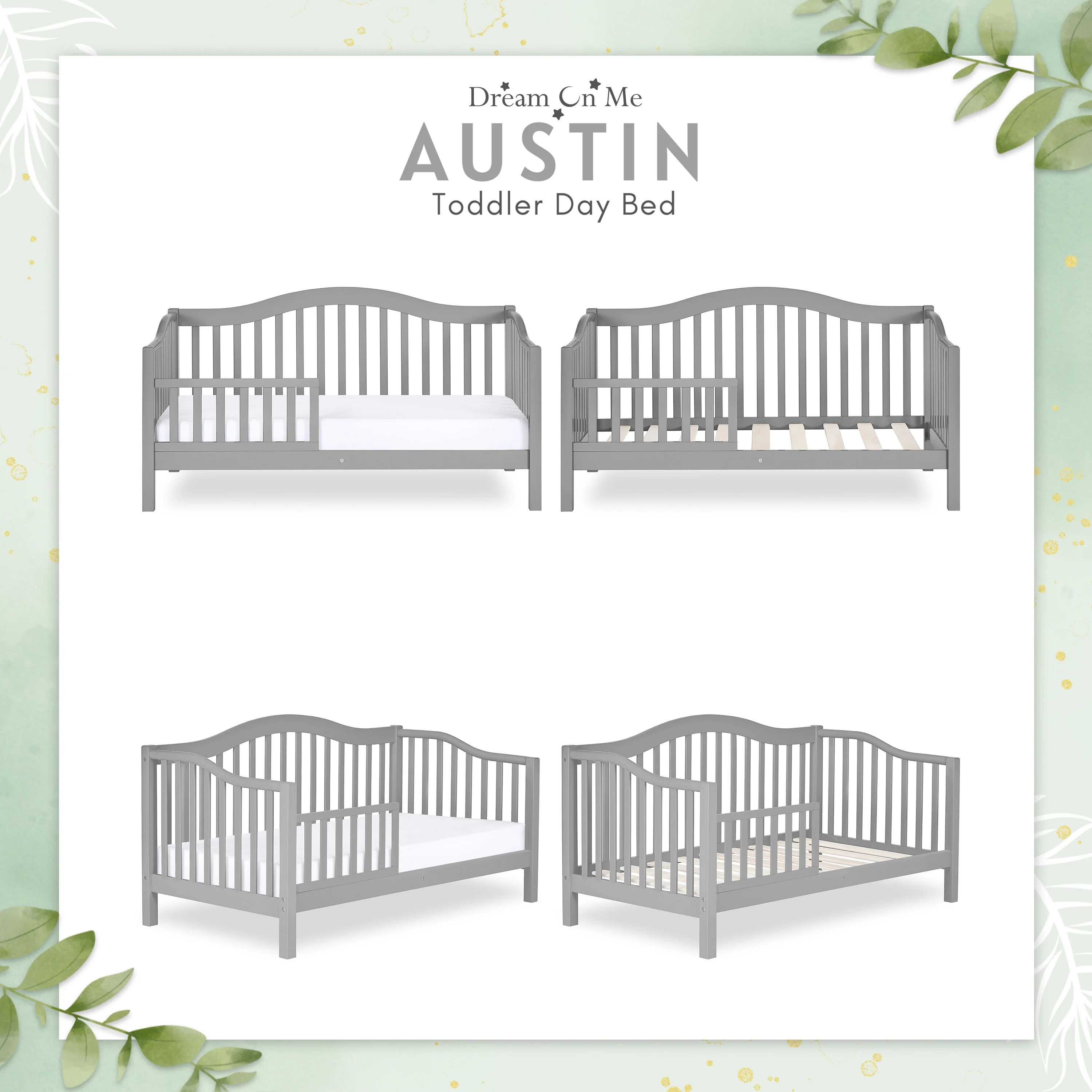 Dream On Me Austin Toddler Day Bed, Pebble Grey