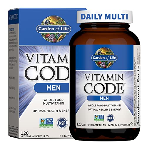 Garden of Life Vitamin Code Whole Food Multivitamin for Men - 240 Capsules, Vitamins for Men, Fruit Veggie Blend and Probiotics for Energy, Heart, Prostate Health, Vegetarian Men's Multivitamins