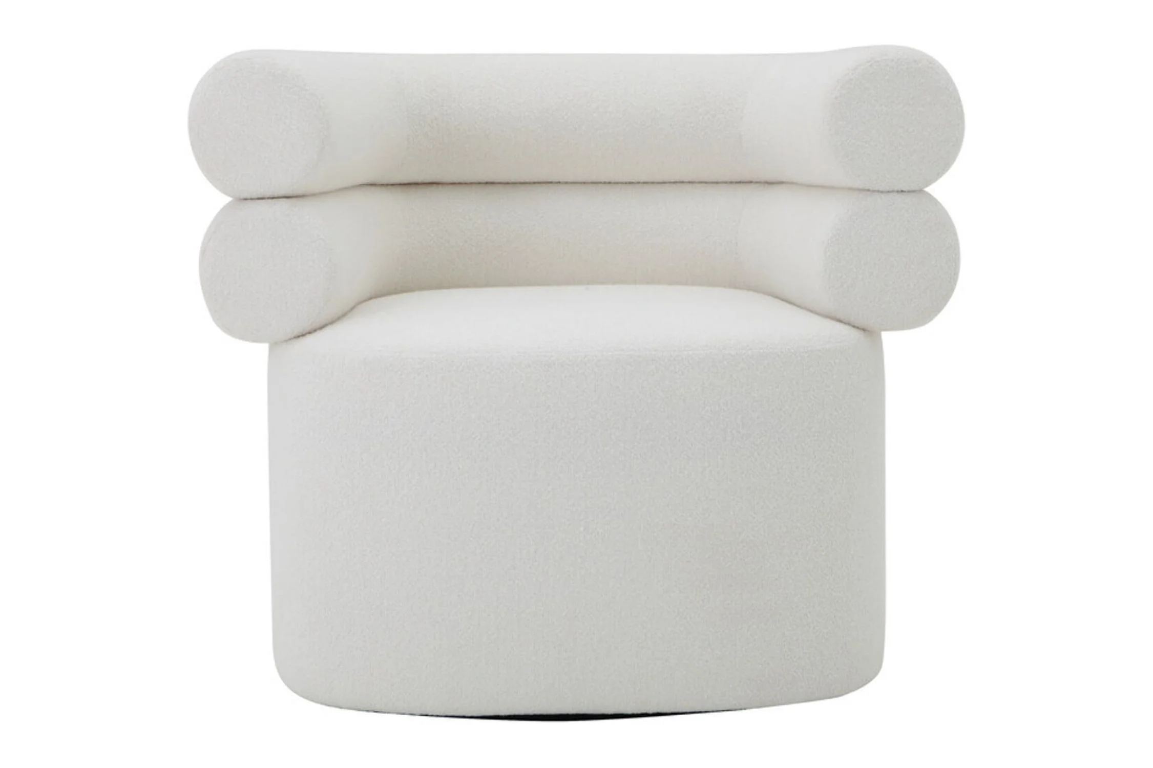 Julius Swivel Chair in Black Boucle