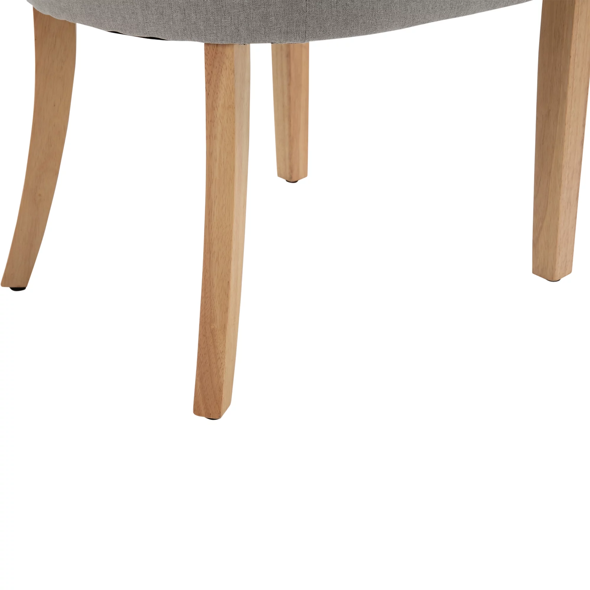 HOMCOM 2 Piece Fabric Dining Chairs Set of 2, Leisure Padded Accent Chair with Armrest, Solid Wooden Legs, Light Grey