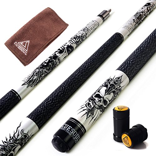 CUESOUL 58 inch 19/20/21 oz 1/2 Maple Pool Cue Stick Kit-Rockin Series