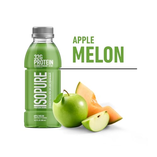 Isopure Zero Carb 32g Clear Protein Ready-to-Drink, Whey Protein Isolate, Blue Raspberry, 12 Pack (Packaging May Vary)