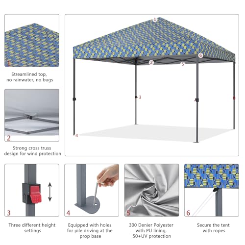 ABCCANOPY Pop Up Canopy - Outdoor Patio Portable Canopy Tent Heavy Duty for Backyard and Deck with 4 Sandbags(White, 10x10)