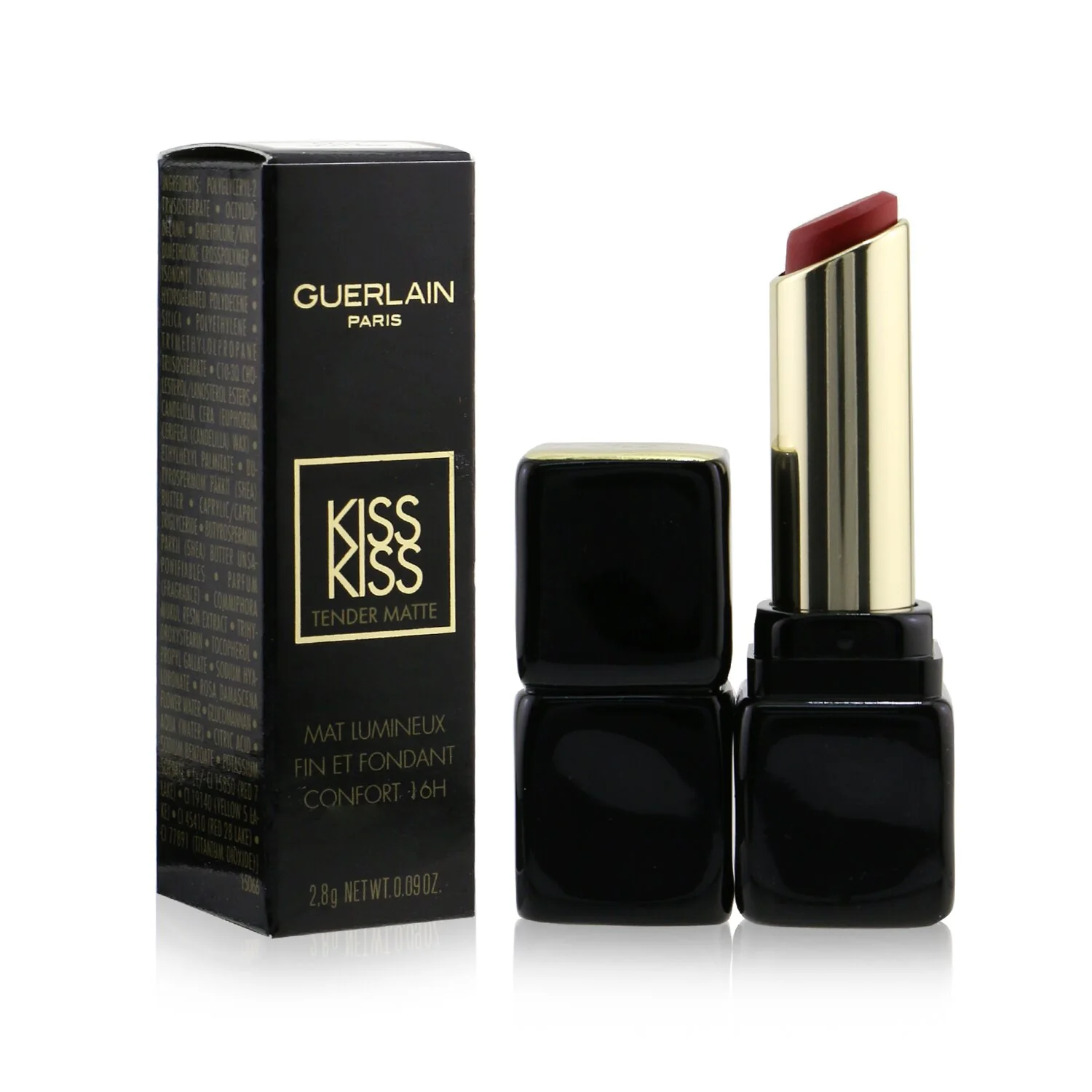 Guerlain Kisskiss Tender Matte Lipstick - # 910 Wanted Red  2.8g/0.09oz