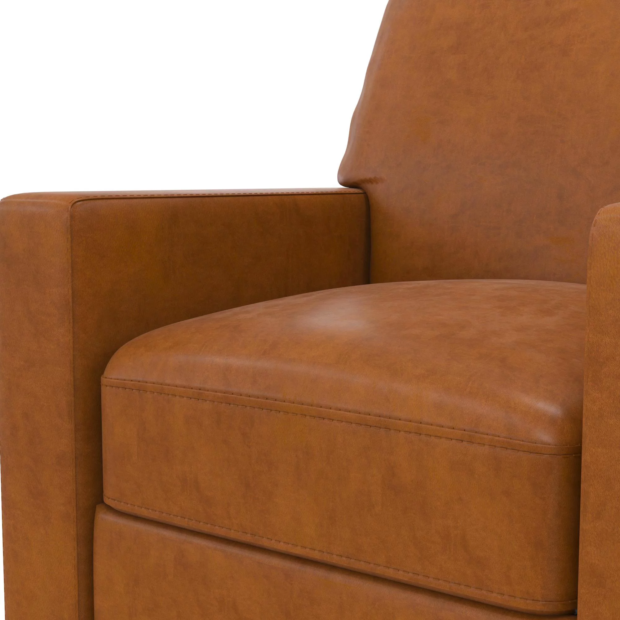 Novogratz Lana Pushback Recliner, Camel Faux Leather