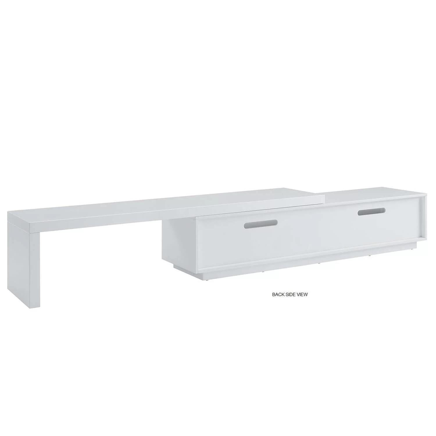 Casabianca Home CB-C1500WH Celine Entertainment Center in White Matte Painted Top & Bottom Unit
