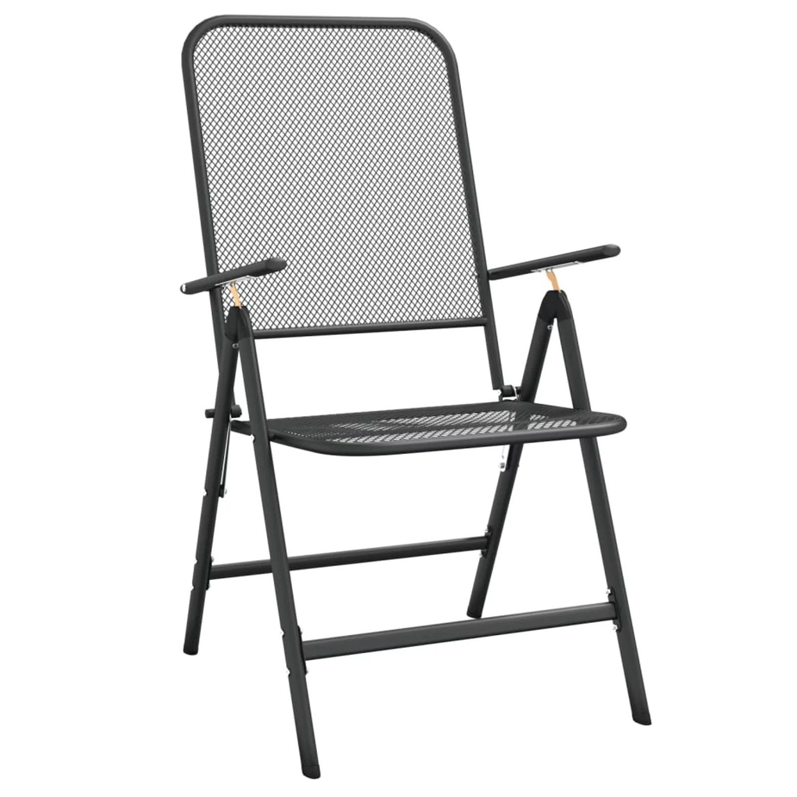 Aibecy Folding Patio Chairs 2 pcs Expanded Metal Mesh Anthracite