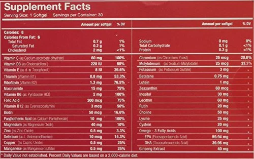 Vivioptal Multivitamin & Multimineral Supplement, 30 Capsules (pack of 2)