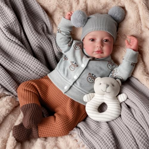 BABESIDE Lifelike Reborn Baby Dolls Boy, 20 Inch Realistic Doll for Boy Newborn Real Life Poseable Soft Vinyl and Cloth Body Baby Dolls with Clothes and Toy Gift for Kids Age 3+