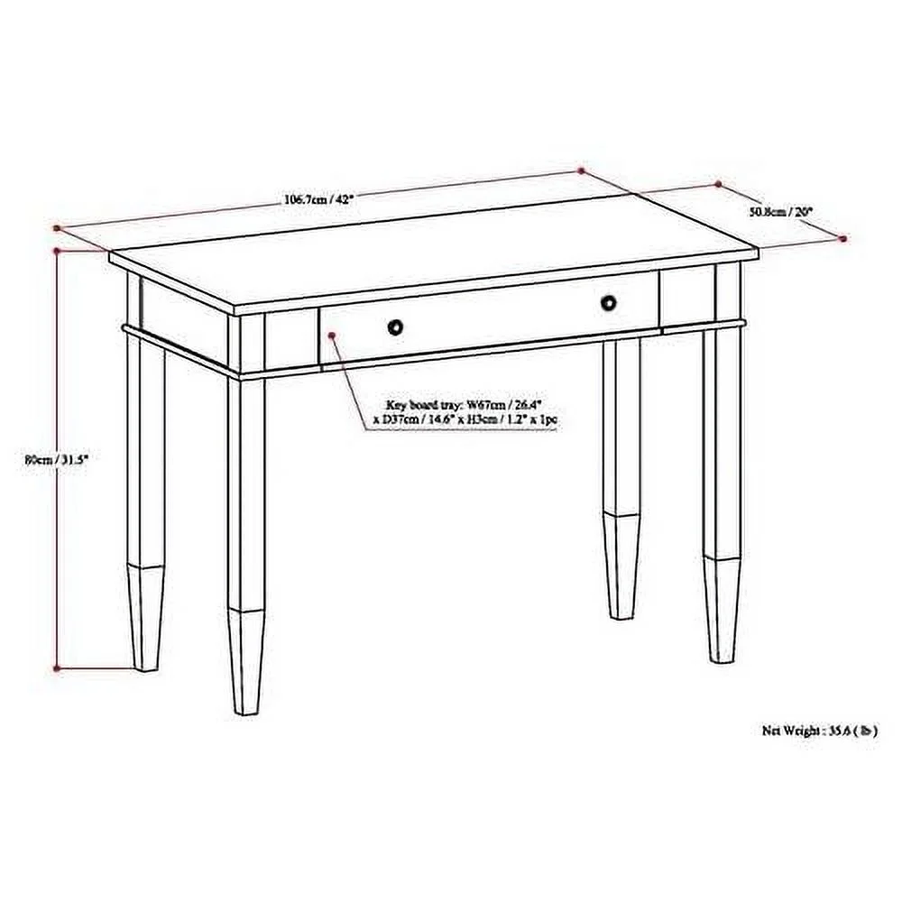 Solid Wood Computer Desk For Home Office, 42