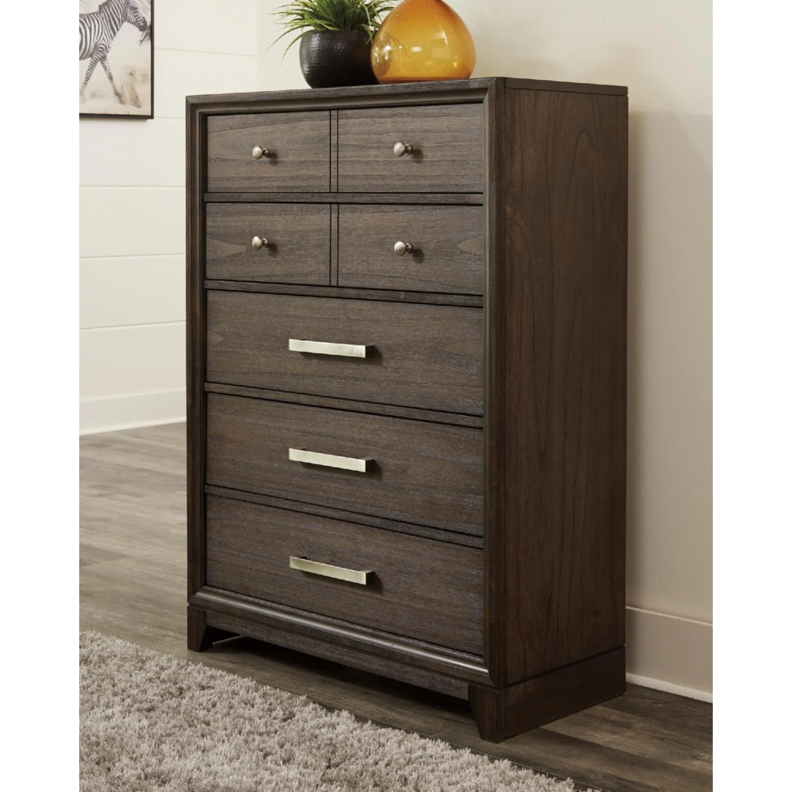 Signature Design by Ashley Brueban 5 Drawer Chest in Gray